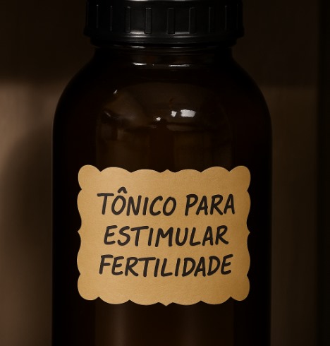 Tônico de fertilidade em frasco âmbar