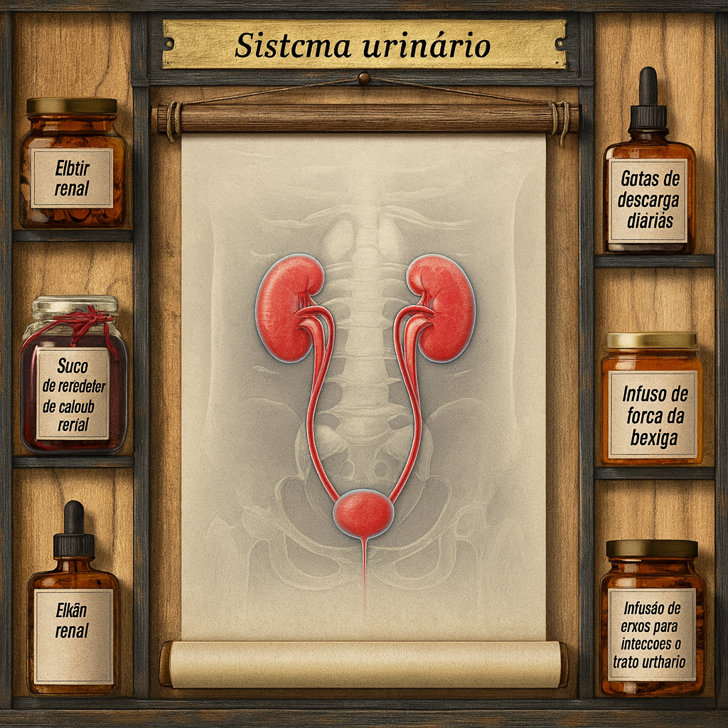 Diagrama do sistema urinário com prateleira