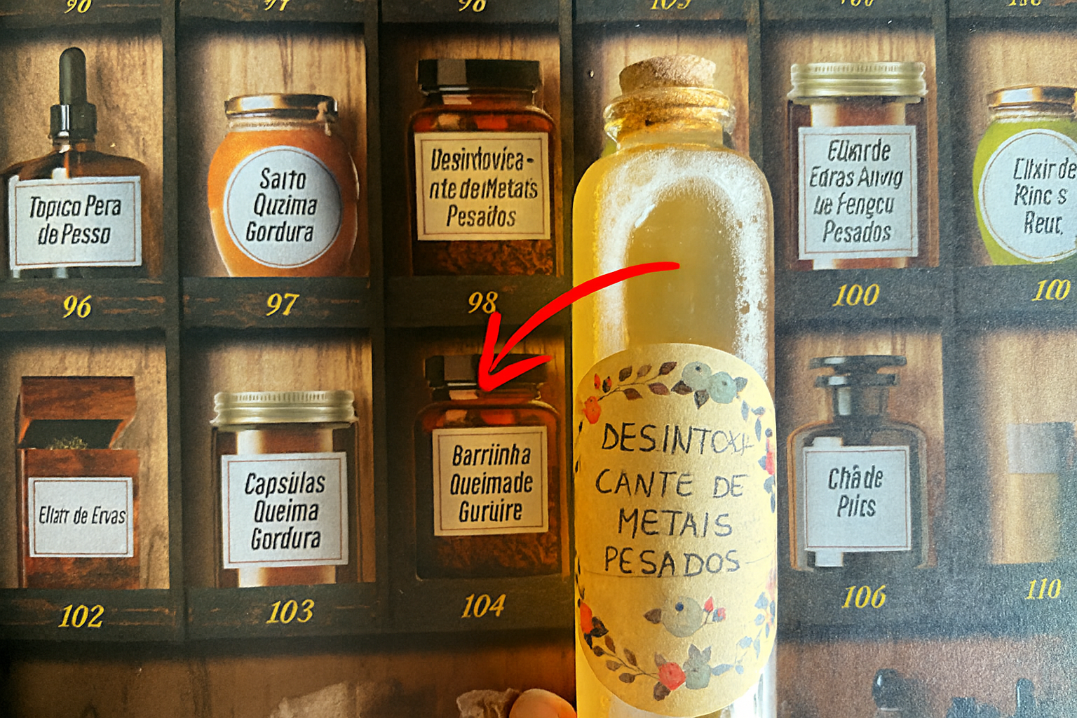 Soro e frascos de apotecário para desintoxicação