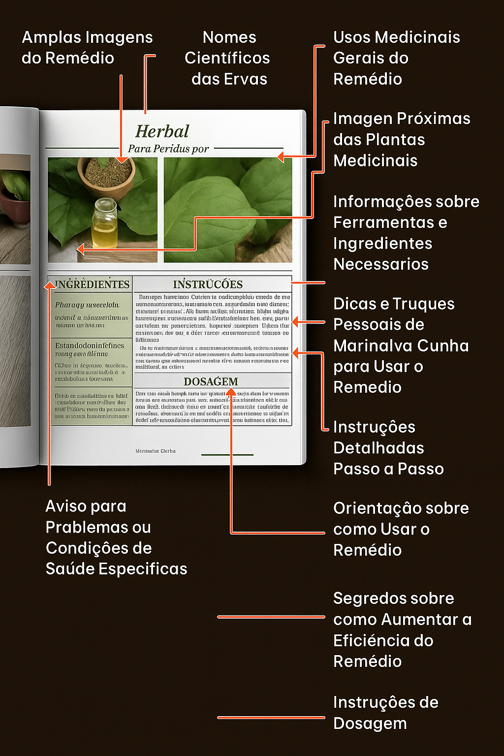 Página do livro com indicações e anotações