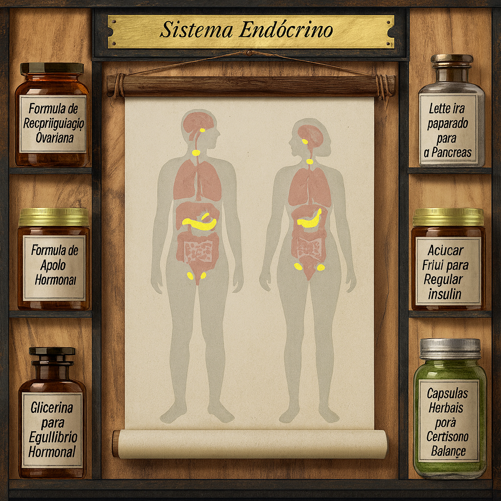 Diagrama do sistema endócrino com apotecário